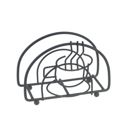 Hot Selling Black  Metal Wire Napkin Holder Restaurant Kitchen Ware Napkin Holder For Table