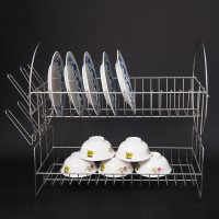 multi-function kitchen 2tier metal wire dish drying rack