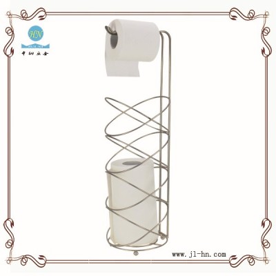 Huana Free Standing Metal Chrome Toilet Paper Holder for Bathroom