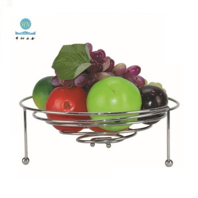 the best selling featured triangular support round Metal Wire Fruit Basket /Fruit Holder with electroplate surface