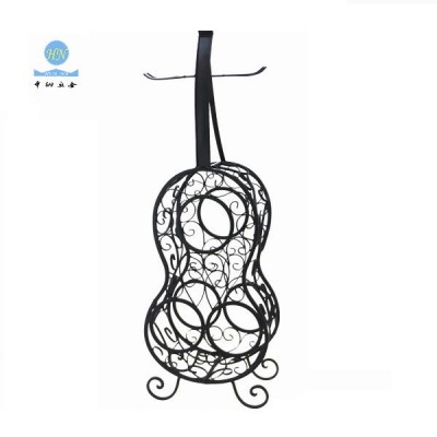 2019 New Design Guitar Shape Metal Red Wine Rack Home Bar Decoration